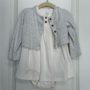 Carter's Light Gray and Cream Baby Blazer Set NWOT Size 12 Months